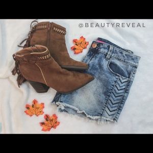 Acid Wash Jean Cut Off Shorts